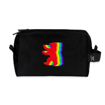 Berliner Regenbogen Bären - Recycelte Kulturtasche - Schwarz - Vorne
