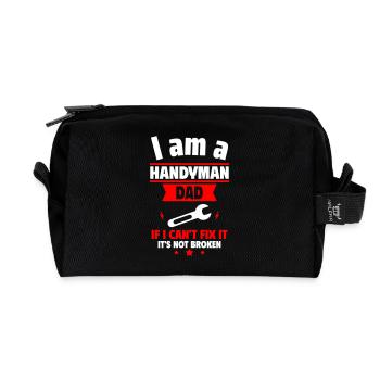 Ich bin ein Handwerker Papa, Vatertagsgeschenk - Recycelte Kulturtasche - Schwarz - Vorne