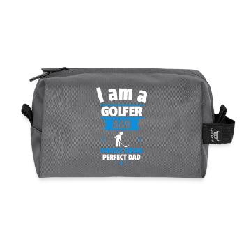 Golfer-Papa: Perfekter Schwung, Vatertagsgeschenk - Recycelte Kulturtasche - Anthrazit - Vorne
