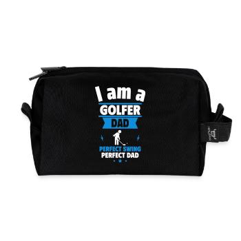 Golfer dad: Perfect swing, Father's Day gift - Recycled Toiletry Zip Bag - black - Front