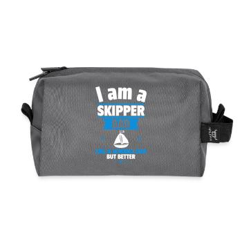 Papa Skipper , Originelles Vatertagsgeschenk - Recycelte Kulturtasche - Anthrazit - Vorne