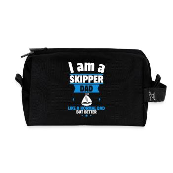 Papa Skipper , Originelles Vatertagsgeschenk - Recycelte Kulturtasche - Schwarz - Vorne