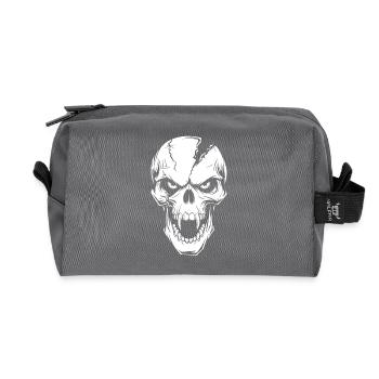 Angry Screaming Skull - Recycled Toiletry Zip Bag - anthracite - Front