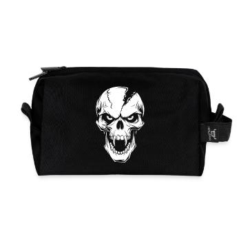 Angry Screaming Skull - Recycled Toiletry Zip Bag - black - Front