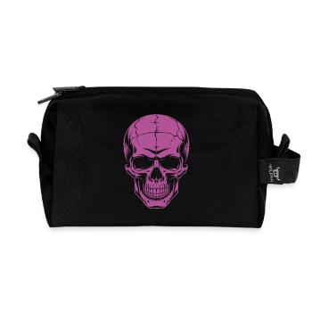Grosser grinsender Skull - Recycelte Kulturtasche - Schwarz - Vorne
