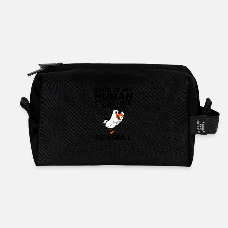 Möwe - Recycelte Kulturtasche - Schwarz