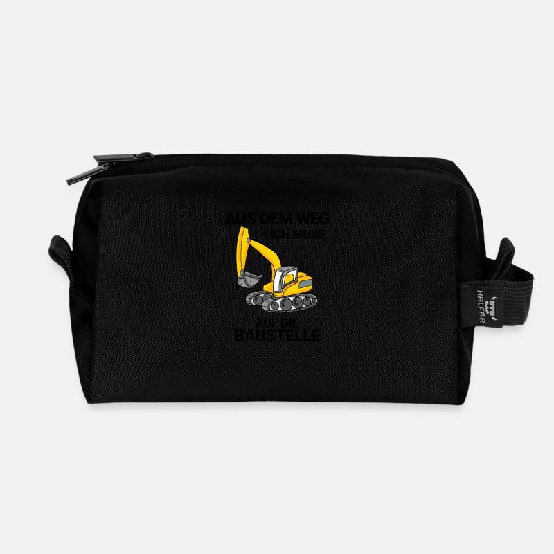Baggerfahrer Bagger Baustelle Spruch - Recycelte Kulturtasche - Schwarz