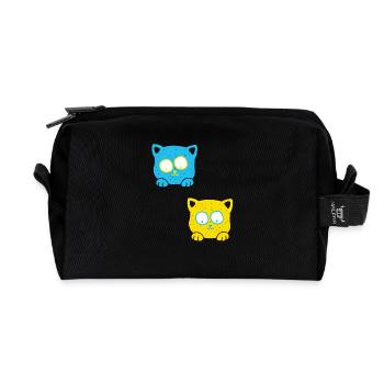Animal shelter, animal lover, animal welfare, cats, Ukraine - Recycled Toiletry Zip Bag - black - Front