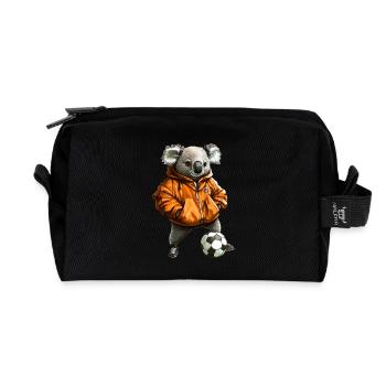Koalas Fussball / Fussballer Koala - Recycelte Kulturtasche - Schwarz - Vorne