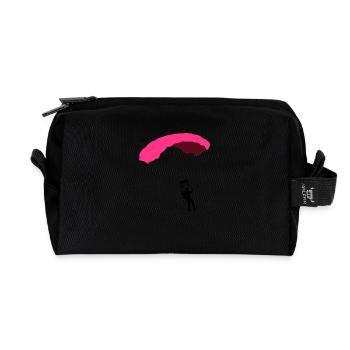 fallschirm_3c - Recycled Toiletry Zip Bag - black - Front
