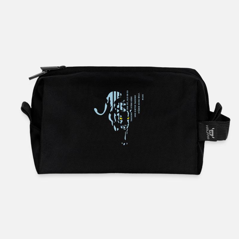 Panther von Rilke - Recycelte Kulturtasche - Schwarz
