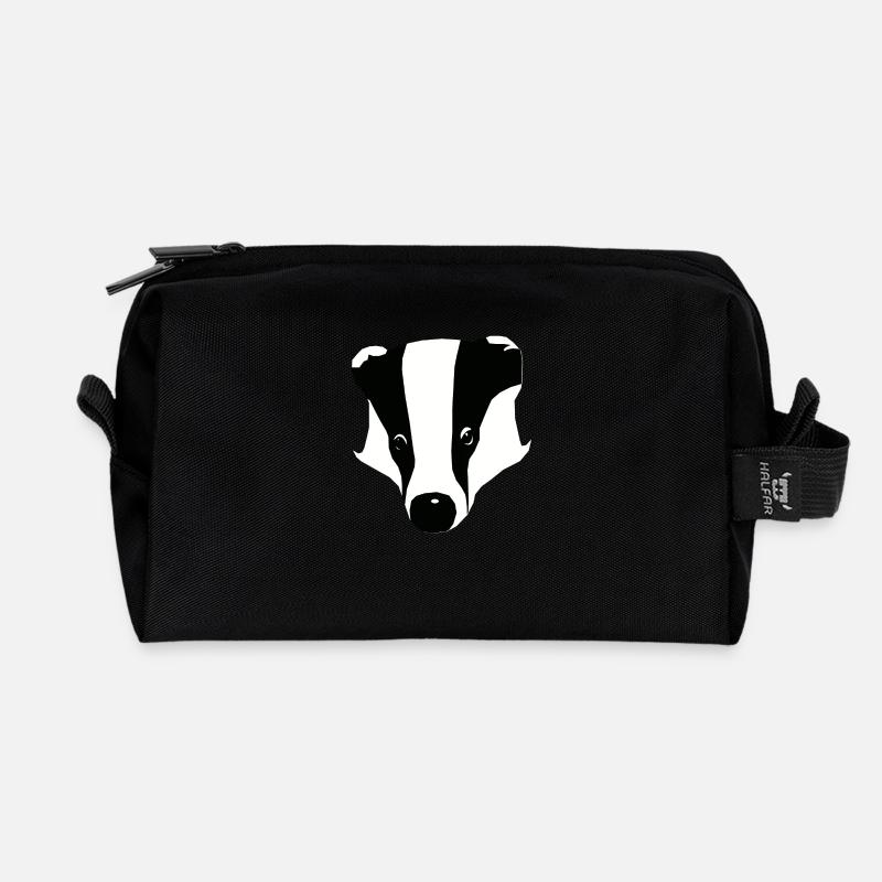 dachs - Recycelte Kulturtasche - Schwarz