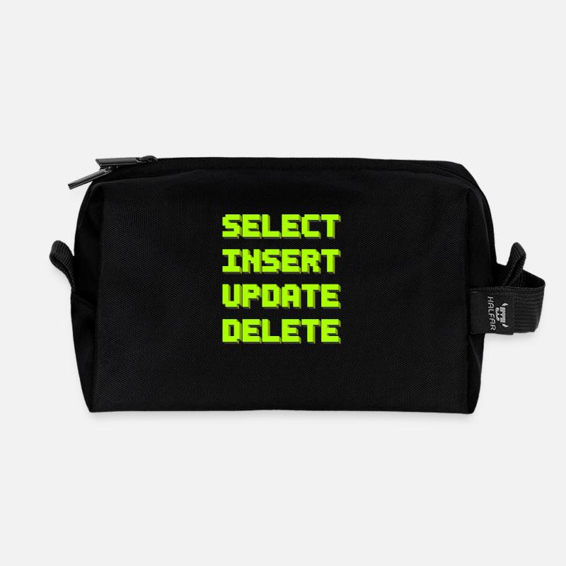 SQL pixelart - Recycelte Kulturtasche - Schwarz