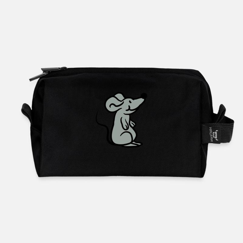 Little cute cute mouse - Recycled Toiletry Zip Bag - black