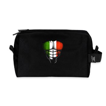 italie drapeau torse corps muscle abdos - Trousse de toilette en tissu recyclé - noir - Devant