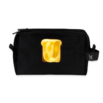 Smiley Toast - Recycelte Kulturtasche - Schwarz - Vorne