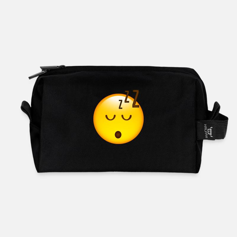 Smiley Sleeping - Trousse de toilette en tissu recyclé - noir