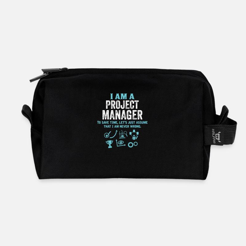 I Am A Project Manager... - Recycled Toiletry Zip Bag - black