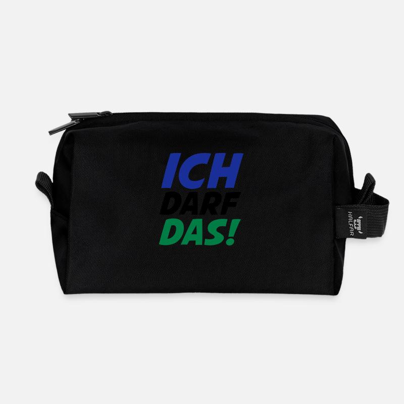 ich_darf_das_02 - Recycelte Kulturtasche - Schwarz