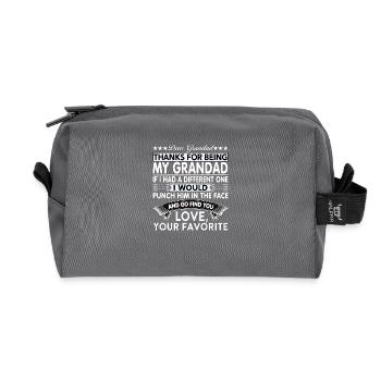 Dear Grandad... - Recycled Toiletry Zip Bag - anthracite - Front