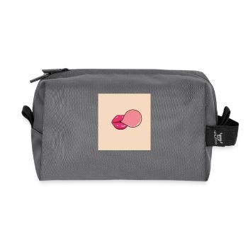 funny face mask bubble gum bubble - Recycled Toiletry Zip Bag - anthracite - Front