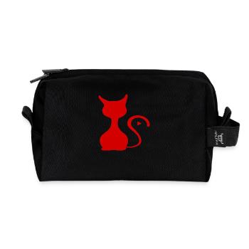 Ebbes die Mütze der Katze - Recycelte Kulturtasche - Schwarz - Vorne