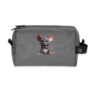 Maus grimmig 1 - Recycelte Kulturtasche - Anthrazit - Vorne