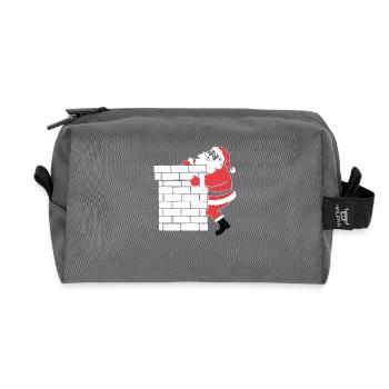 Weihnachtsmann Silhouette Minimalistischer Stil - Recycelte Kulturtasche - Anthrazit - Vorne