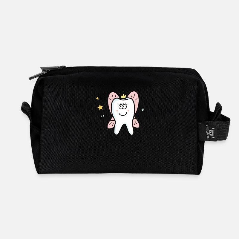 Tooth (replacement) fairy - Recycled Toiletry Zip Bag - black