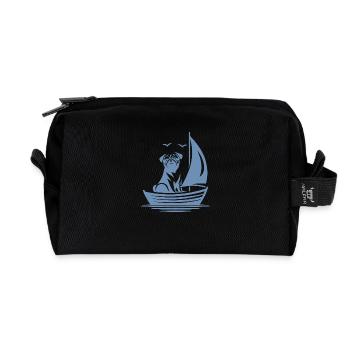 Pug Silhouette Voilier Minimaliste - Trousse de toilette en tissu recyclé - noir - Devant