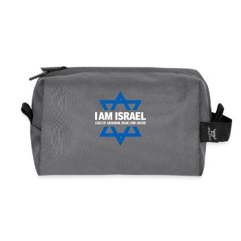 Héritage hébraïque : Israël, descendants d’Abraham - Trousse de toilette en tissu recyclé - anthracite - Devant
