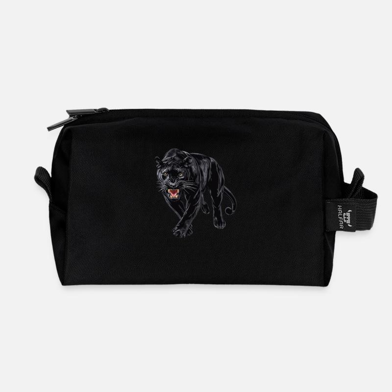 Panther - Recycelte Kulturtasche - Schwarz