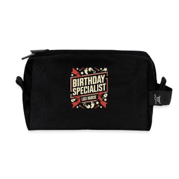 Proud of the work in the delivery room - Recycled Toiletry Zip Bag - black - Front