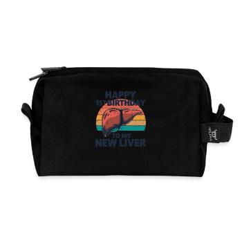 A year of new life - Recycled Toiletry Zip Bag - black - Front