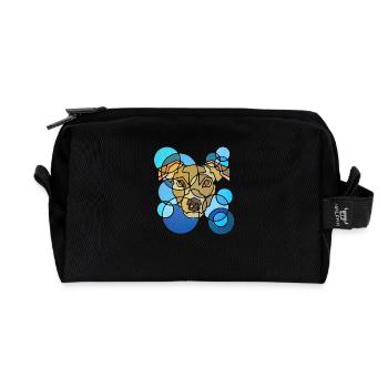 Dog Geometry - Recycled Toiletry Zip Bag - black - Front
