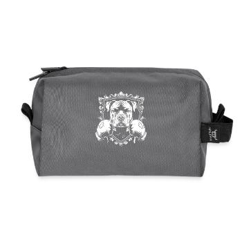 Dog Boxer Martial Arts MMA - Recycled Toiletry Zip Bag - anthracite - Front