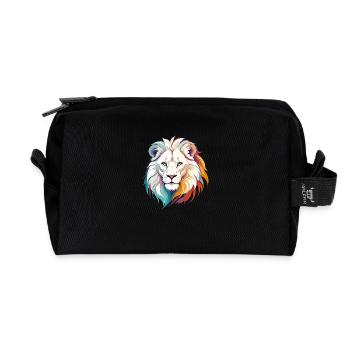 Löwe Vektor Kunst mit lebendigen Farben Illustration - Recycelte Kulturtasche - Schwarz - Vorne