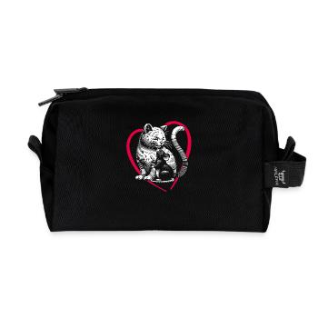 Katze und Maus und Freundschaft Frieden und Liebe - Recycelte Kulturtasche - Schwarz - Vorne