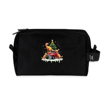 Dino Chicken Nuggets Shape Nuggets Christmas - Recycled Toiletry Zip Bag - black - Front