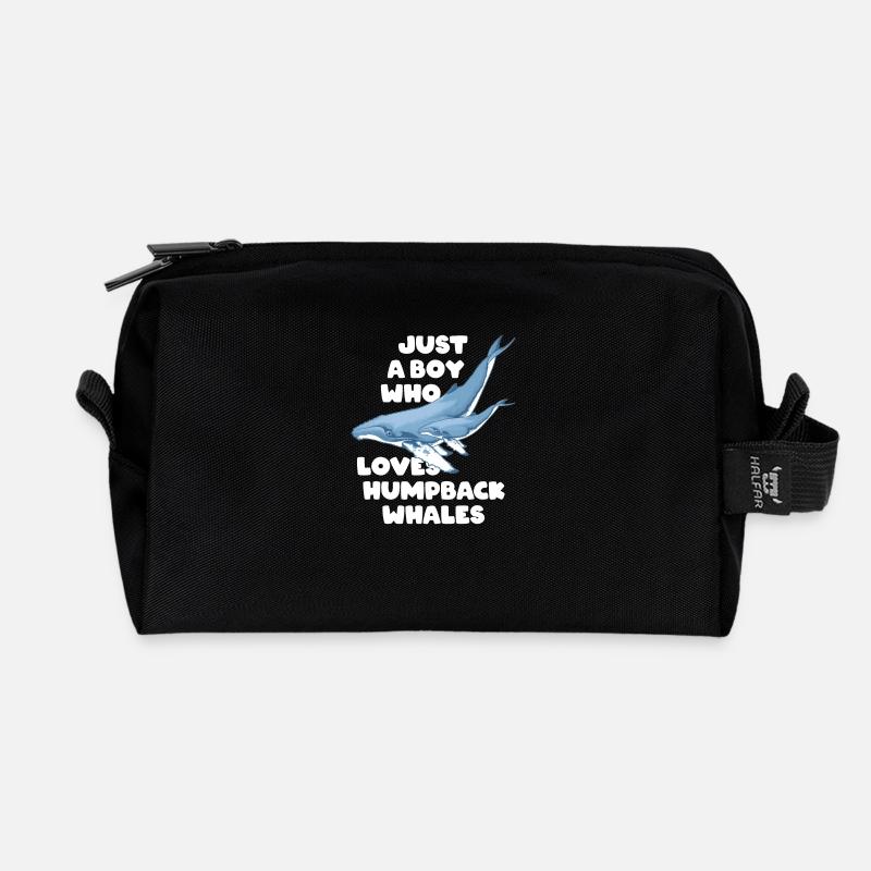 Just a boy who loves humpback whales Buckelwal - Recycelte Kulturtasche - Schwarz