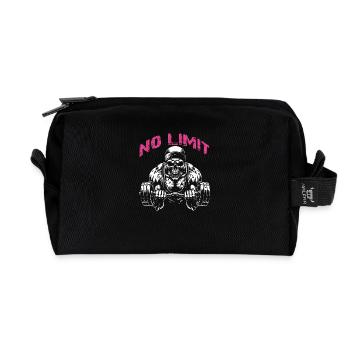 No Limit Workout Bodybuilding Skull with Dumbbell - Recycled Toiletry Zip Bag - black - Front