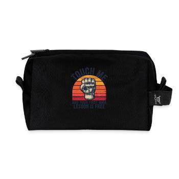 Self-confident and combative - Recycled Toiletry Zip Bag - black - Front