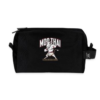 Lustiges Muay Thai Design für Sportfans - Recycelte Kulturtasche - Schwarz - Vorne