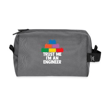 Brick Builder Brick Building Master Builder - Recycled Toiletry Zip Bag - anthracite - Front