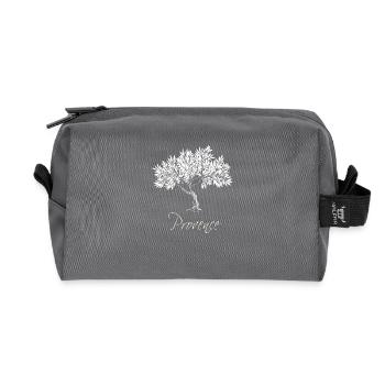 Provence white Mediterranean olive tree, chic - Recycled Toiletry Zip Bag - anthracite - Front