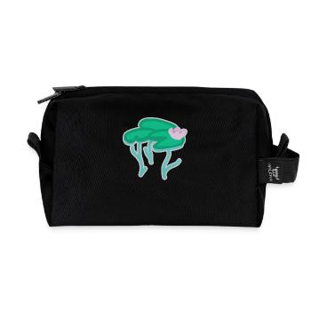 Water Lily - Recycled Toiletry Zip Bag - black - Front
