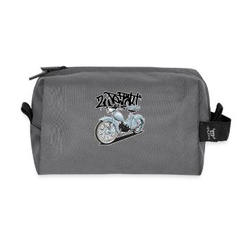 SR2 (bleu clair) // Illustration - Trousse de toilette en tissu recyclé - anthracite - Devant