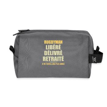 Rugby player celebrates his retirement with humor gift - Recycled Toiletry Zip Bag - anthracite - Front