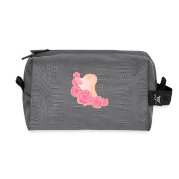 Katze unter Rosen - Recycelte Kulturtasche - Anthrazit - Vorne