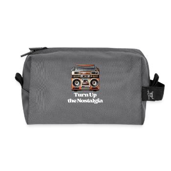 Turn Up the Nostalgia - Recycled Toiletry Zip Bag - anthracite - Front